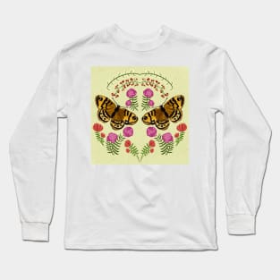 Folk style Butterflies and Flowers Long Sleeve T-Shirt